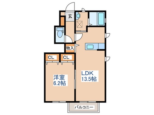 ディアコート名取Fの物件間取画像